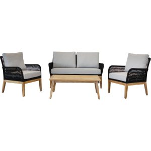 Acamp Loungegruppe Mykonos Teak-Anthrazit FSC®