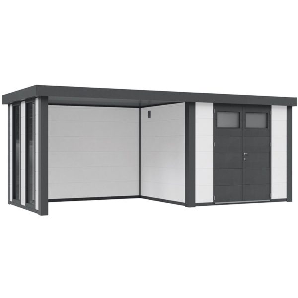 Wolff Finhaus Metall-Gartenhaus/Gerätehaus Eleganto 2724 Lounge Links Weiß 552 x 238 cm