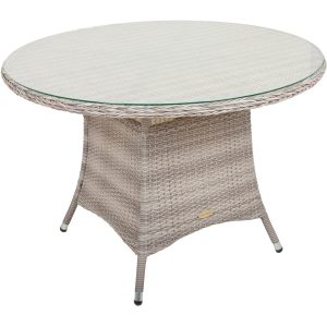 Gartentisch Dijon Polyrattan mit Glasplatte Ø 111 cm