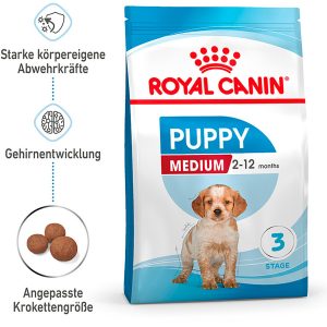 Royal Canin Medium Puppy Trockenfutter für Welpen mittelgroßer Hunderassen 4 kg