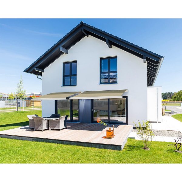 Home Deluxe LED Vollkassettenmarkise Elos 500 cm x 300 cm Sandfarben