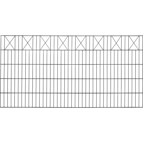 Dekor-Doppelstabmattenzaun X-Reihe Anthrazit 100 x 200 cm