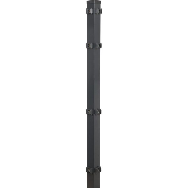 Eckzaunpfahl für Doppelstabmatten Anthrazit 6 cm x 6 cm x 120 cm