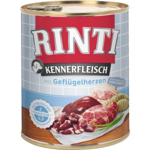 Rinti Hunde-Nassfutter Kennerfleisch Geflügelherzen 800 g