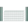 Einsteiger-Zaunset 5/4/5 Doppelstab 3 Matten + 4 Pfosten 250/83 cm Dunkelgrün