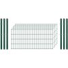 Einsteiger-Zaunset 5/4/5 Doppelstab 5 Matten + 6 Pfosten 250/83 cm Dunkelgrün