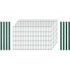 Einsteiger-Zaunset 5/4/5 Doppelstab 7 Matten + 8 Pfosten 250/103 cm Dunkelgrün