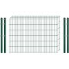 Einsteiger-Zaunset 5/4/5 Doppelstab 3 Matten + 4 Pfosten 250/123 cm Dunkelgrün