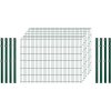 Einsteiger-Zaunset 5/4/5 Doppelstab 7 Matten + 8 Pfosten 250/123 cm Dunkelgrün
