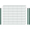 Einsteiger-Zaunset 5/4/5 Doppelstab 2 Matten + 3 Pfosten 250/143 cm Dunkelgrün
