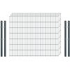 Einsteiger-Zaunset 5/4/5 Doppelstab 3 Matten + 4 Pfosten 250/143 cm Anthrazit