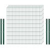 Einsteiger-Zaunset 5/4/5 Doppelstab 3 Matten + 4 Pfosten 250/183 cm Dunkelgrün