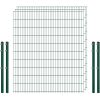 Einsteiger-Zaunset 5/4/5 Doppelstab 3 Matten + 4 Pfosten 250/203 cm Dunkelgrün