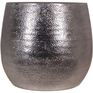 Keramik-Übertopf Hammerschlag Ø 16 cm x 14 cm Silber