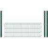 Standard-Zaunset 6/5/6 Doppelstab 2 Matten + 3 Pfosten 250/63 cm Dunkelgrün