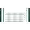 Standard-Zaunset 6/5/6 Doppelstab 5 Matten + 6 Pfosten 250/63 cm Dunkelgrün