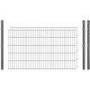 Standard-Zaunset 6/5/6 Doppelstab 2 Matten + 3 Pfosten 250/103 cm Verzinkt