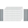Standard-Zaunset 6/5/6 Doppelstab 6 Matten + 7 Pfosten 250/123 cm Anthrazit
