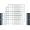 Standard-Zaunset 6/5/6 Doppelstab 7 Matten + 8 Pfosten 250/183 cm Anthrazit