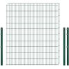 Standard-Zaunset 6/5/6 Doppelstab 2 Matten + 3 Pfosten 250/203 cm Dunkelgrün