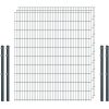 Standard-Zaunset 6/5/6 Doppelstab 3 Matten + 4 Pfosten 250/203 cm Anthrazit