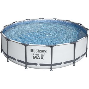 Bestway Stahlrahmen-Pool Set Steel Pro Max Frame Ø 427 x 107 cm Rund Lichtgrau