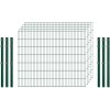 Standard-Zaunset 6/5/6 Doppelstab 5 Matten + 6 Pfosten 200/143 cm Dunkelgrün
