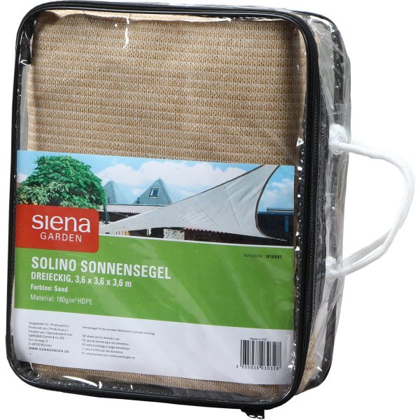 Siena Garden Sonnensegel Solino Natur 360 cm x 360 cm x 360 cm