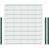 Standard-Zaunset 6/5/6 Doppelstab 2 Matten + 3 Pfosten 200/183 cm Dunkelgrün