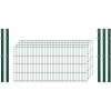 Industrie-Zaunset 8/6/8 Doppelstab 4 Matten + 5 Pfosten 250/83 cm Dunkelgrün