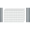 Industrie-Zaunset 8/6/8 Doppelstab 4 Matten +5 Pfosten 250/103 cm Freie Farbwahl