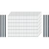 Industrie-Zaunset 8/6/8 Doppelstab 5 Matten + 6 Pfosten 250/123 cm Anthrazit