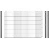 Industrie-Zaunset 8/6/8 Doppelstab 2 Matten + 3 Pfosten 250/123 cm Verzinkt