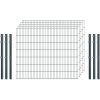 Industrie-Zaunset 8/6/8 Doppelstab 5 Matten + 6 Pfosten 250/143 cm Anthrazit