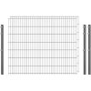 Industrie-Zaunset 8/6/8 Doppelstab 2 Matten + 3 Pfosten 250/143 cm Verzinkt