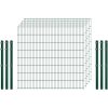 Industrie-Zaunset 8/6/8 Doppelstab 5 Matten + 6 Pfosten 250/163 cm Dunkelgrün