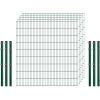 Industrie-Zaunset 8/6/8 Doppelstab 5 Matten + 6 Pfosten 250/183 cm Dunkelgrün