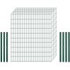 Industrie-Zaunset 8/6/8 Doppelstab 6 Matten + 7 Pfosten 250/203 cm Dunkelgrün