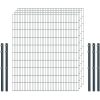 Industrie-Zaunset 8/6/8 Doppelstab 4 Matten + 5 Pfosten 250/203 cm Anthrazit