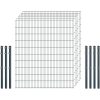 Industrie-Zaunset 8/6/8 Doppelstab 6 Matten + 7 Pfosten 250/203 cm Anthrazit