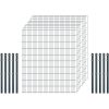 Industrie-Zaunset 8/6/8 Doppelstab 9 Matten + 10 Pfosten 250/203 cm Anthrazit