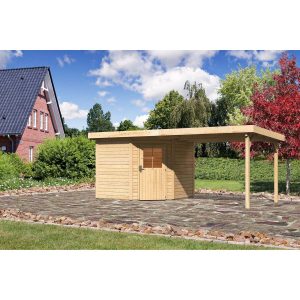 Karibu Holz-Gartenhaus/Gerätehaus Neuruppin - Flachdach Unbehandelt 240 cm x 240 cm