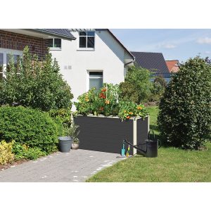 Karibu System Hochbeet B Fichte Terragrau 82 cm x 133 cm x 69 cm