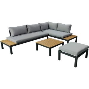Gartenfreude Aluminium-Lounge Ambience Zwei- u. Dreisitzer Hocker Tisch DG