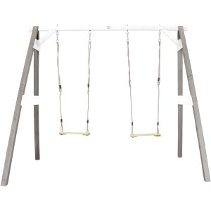 Axi Doppelschaukel Grau - Weiß 160 x 254 x 207 cm