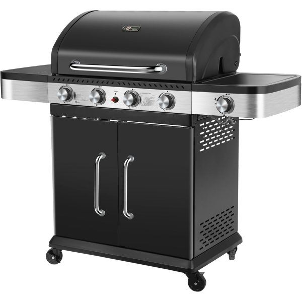 El Fuego Gasgrill Burlington 4 Brenner mit Seitenbrenner Schwarz