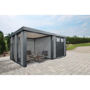 Wolff Finhaus Metall-Gartenhaus/Gerätehaus Eleganto 2724 Lounge Links Lichtgrau 552 x 238 c