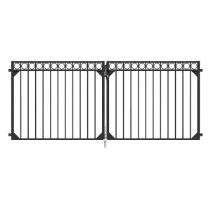 Metallzaun Doppeltor Circle Anthrazit 120 cm x 301 cm