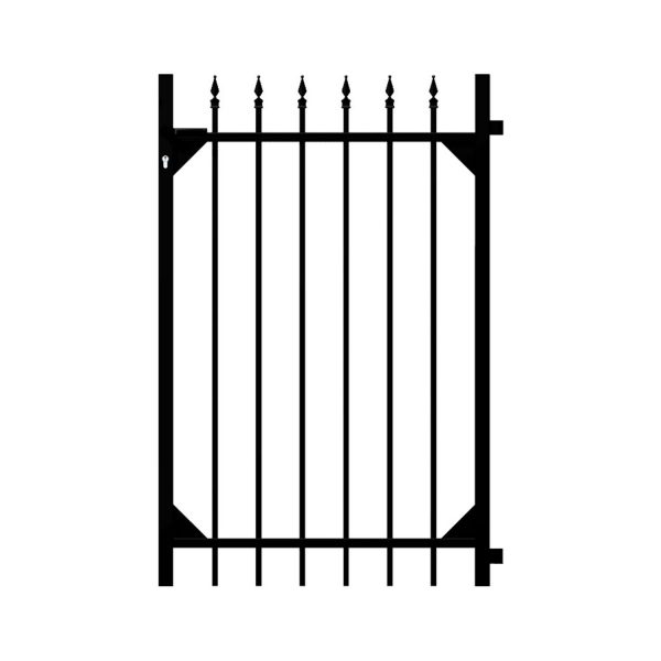 Metallzaun Einzeltor Chaussee Schwarz 120 cm x 96