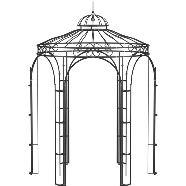 Eleo Pavillon Siena 265 cm x Ø 210 cm Pulverbeschichtet Schwarz